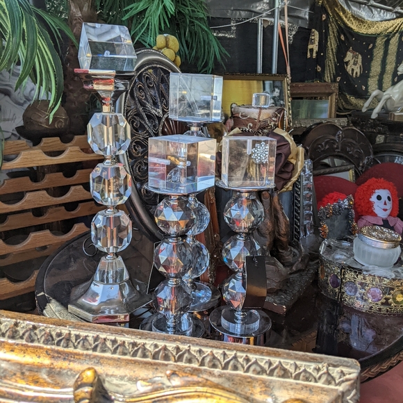 Crystal candle holders set - Picture 4 of 4